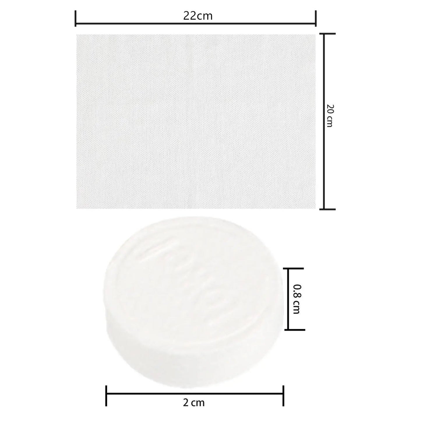 100 Mini Compressed Cotton Towel Tablets