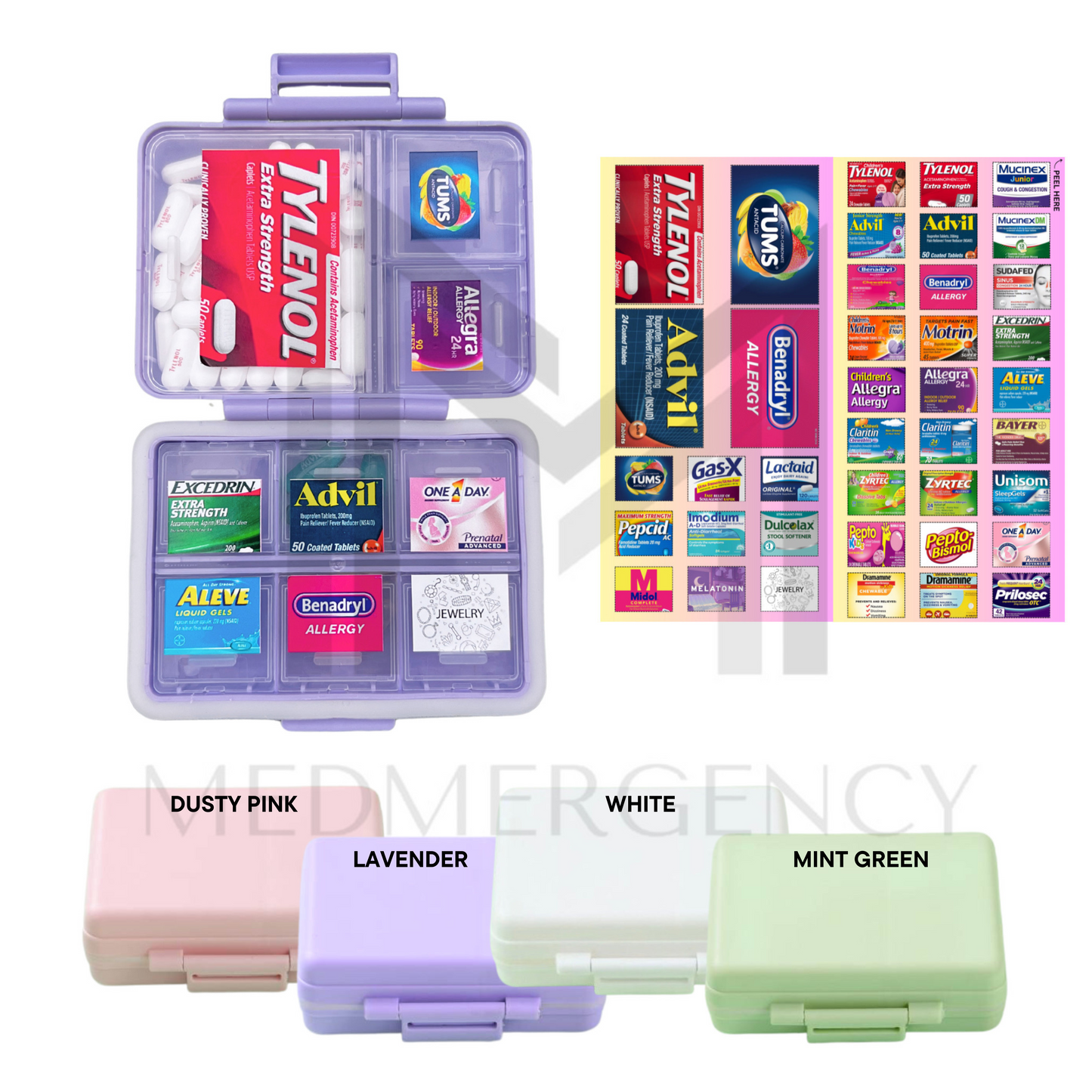 JANUARY SALE | [Bundle Available] Medicine Label Stickers & Travel Pill Organizer