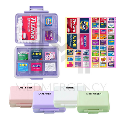 JANUARY SALE | [Bundle Available] Medicine Label Stickers & Travel Pill Organizer