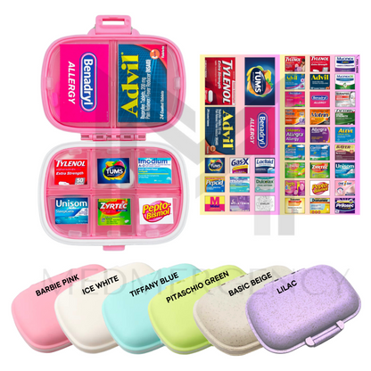 JANUARY SALE | [Bundle Available] Medicine Label Stickers & Travel Pill Organizer