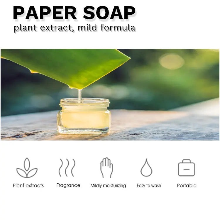 Travel Antibacterial Paper Soap Sheets | 300 Soap Sheets Total | Box with 6 Scents | 50 Sheets/Case